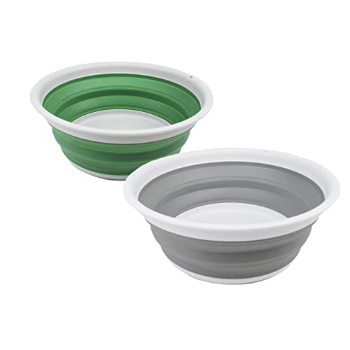 SAMMART 7.5L (1.98 Gallon) Collapsible Dish Tub - Portable Washing Basin - Foldable Space Saving Plastic Washtub