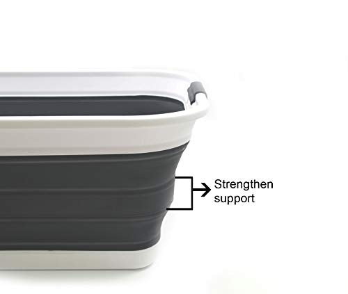 SAMMART Set of 2 Collapsible Plastic Laundry Basket - Foldable Pop Up Storage Container/Organizer - Portable Washing Tub - Space Saving Hamper/Basket