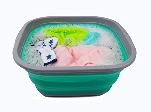 SAMMART 5.5L (1.4 gallons) Collapsible Plastic Washing Tub - Portable Washing Basin - Foldable Tub - Easy Storage Space Saving Kitchen Washtub