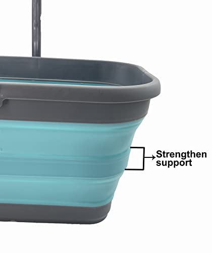SAMMART 12L (3.1 Gallon) Collapsible Rectangular Handy Basket/Bucket/Multiuse Foldable Water Pail for Camping, Fishing