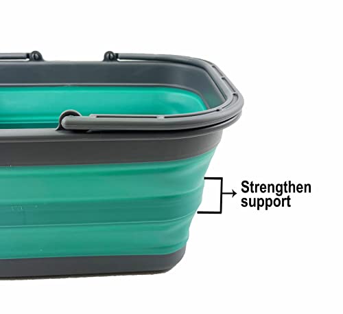 SAMMART SAMMART 12L (3.17Gallon) Collapsible Tub with Handle - Portable Outdoor Picnic Basket/Crater - Foldable Shopping Bag - Space Saving Storage Container