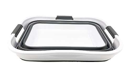 SAMMART 30L (8 gallons) Collapsible Plastic Laundry Washing Tub/Basket - Portable Laundry Hamper/Storage Container Foldable Laundry Basket - Space Saving