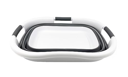 SAMMART 30L (7.9 gallons) Collapsible Plastic Laundry Basket/Washing Tub - Foldable Storage Container/Organizer - Portable Laundry Hamper - Easy Storage Pop Up saving