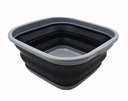 SAMMART 5.5L (1.4 Gallons) Collapsible Tub - Foldable Dish Tub - Portable Washing Basin - Space Saving Plastic Washtub