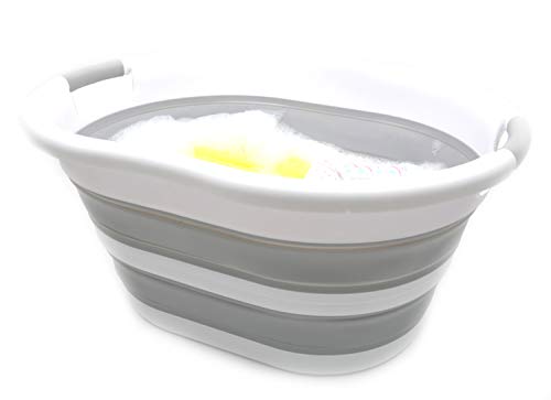 SAMMART 2 pcs Set : 36L (9.5 Gallons) Plastic Collapsible Laundry Basket & 10L (2.64 Gallons) Collapsible Bucket