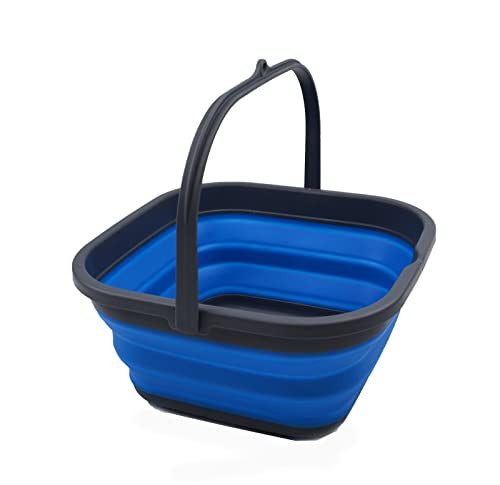 SAMMART 5.5L (1.4 Gallon) Collapsible Square Handy Bucket/Foldable SquareWater Pail/Portable Tub with Handle.