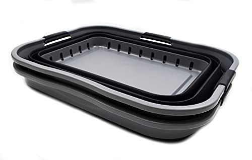 SAMMART 42L (11 gallon) Collapsible Plastic Laundry Basket - Foldable Pop Up Storage Container/Organizer - Portable Basket - Space Saving Hamper/Basket