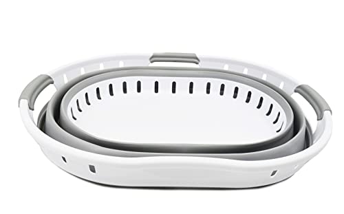 SAMMART 25L (6.6 gallon) Collapsible Plastic Laundry Basket - Foldable Pop Up Storage Container/Organizer - Space Saving Hamper/Basket