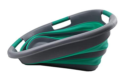 SAMMART 30L (7.9 gallon) Collapsible Plastic Laundry Basket - Foldable Pop Up Storage Container/Organizer - Portable Washing Tub - Space Saving Hamper/Basket