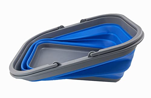 SAMMART 15L (4 gallons) Collapsible Plastic Washing Tub with Handle/Handy Basket - Portable Outdoor Picnic Basket - Foldable Storage Container-Space Saving