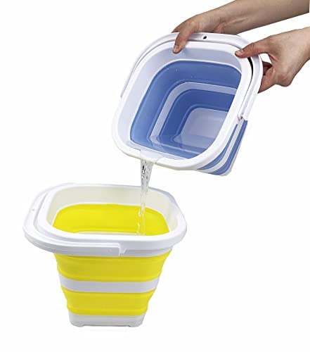 SAMMART 5L (1.3 Gallon) Collapsible Rectangular Handy Basket/Bucket
