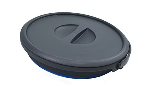 SAMMART 5.5L (1.4 Gallon) Collapsible Plastic Bucket with Lid - Foldable Round Tub with Lid - Portable Fishing Water Pail - Space Saving Outdoor Waterpot.