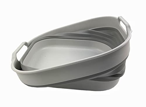 SAMMART 10L (2.6 Gallon) Collapsible Plastic Dishpan - Foldable Washing Basin - Portable Dish Washing Tub - Space Saving - Pop Up Saving