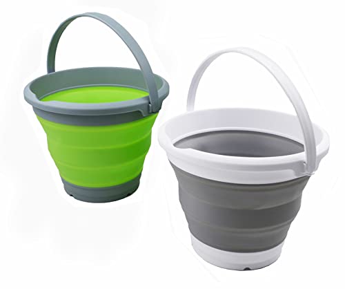 SAMMART 5.5L (1.4 Gallon) Collapsible Plastic Bucket - Foldable Round Tub - Portable Fishing Water Pail - Space Saving Outdoor Waterpot