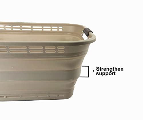 SAMMART 42L (11 gallons) Collapsible Plastic Laundry Basket - Portable Pop Up Storage Container/Organizer - Portable Hamper - Space Saving Easy Storage