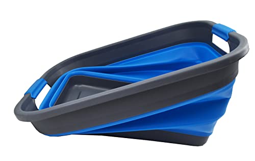 SAMMART 36L (9.5 gallon) Collapsible Plastic Laundry Basket-Foldable Pop Up Storage Container/Organizer-Portable Washing Tub-Space Saving Hamper, Water capacity: 28L(7.4 gallon)