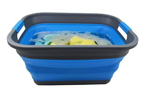 SAMMART 36L (9.5 gallon) Collapsible Plastic Laundry Basket-Foldable Pop Up Storage Container/Organizer-Portable Washing Tub-Space Saving Hamper, Water capacity: 28L(7.4 gallon)