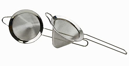 Stainless Steel Mesh Strainer with Straight Handle - Conical Sieve Strainer