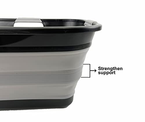 New SAMMART 30L(8 gallon) Collapsible Plastic Laundry Basket - Foldable Pop Up Storage Container/Organizer - Space Saving Hamper/Basket - Water Capacity 24L(6.3 gallon)