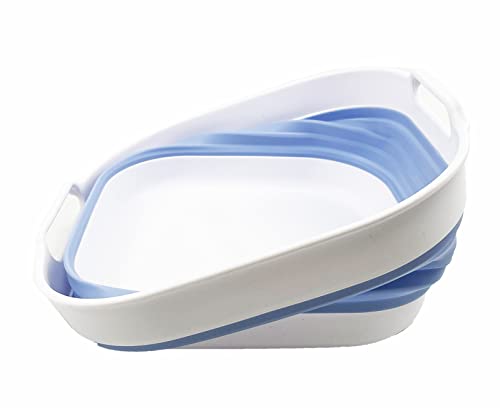SAMMART 2 pcs Collapsible Tub Set (5.5L (1.4 Gallon) + 10L (2.4 Gallon)) - Dishpan - Foldable Washing Basin - Portable Dish Washing Tub - Space Saving Kitchen Storage Tray