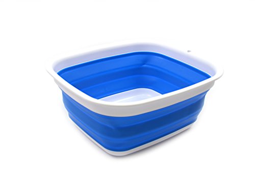 SAMMART Collapsible Tub - Foldable Dish Tub - Portable Washing Basin - Space Saving Plastic Washtub