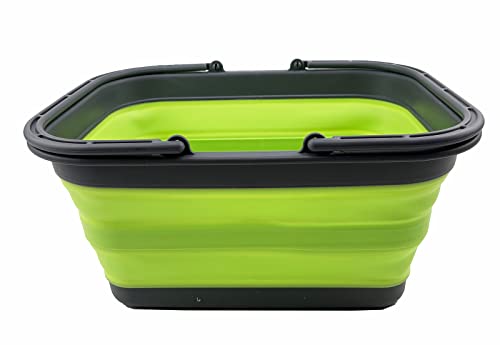 SAMMART SAMMART 12L (3.17Gallon) Collapsible Tub with Handle - Portable Outdoor Picnic Basket/Crater - Foldable Shopping Bag - Space Saving Storage Container