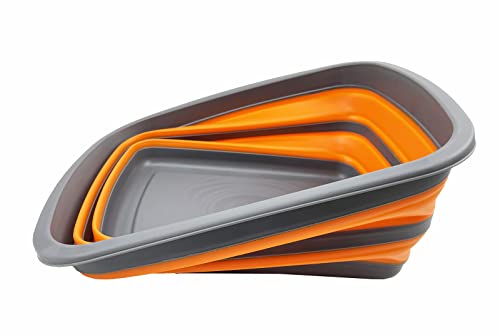 SAMMART 10L (2.6 Gallon) Collapsible Tub-Foldable Dish Tub-Portable Washing Basin-Space Saving Plastic Washtub