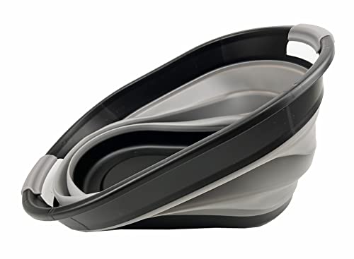 SAMMART 28L (7.4 gallon) Oval Collapsible Plastic Laundry Basket - Foldable Pop Up Storage Container/Organizer - Portable Washing Tub - Space Saving Hamper/Basket