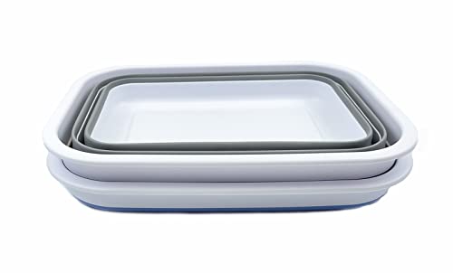 SAMMART 12L (3.17Gallon) Collapsible Tub - Portable Outdoor Picnic Tray - Portable Washing Basin - Space Saving Plastic Washtub