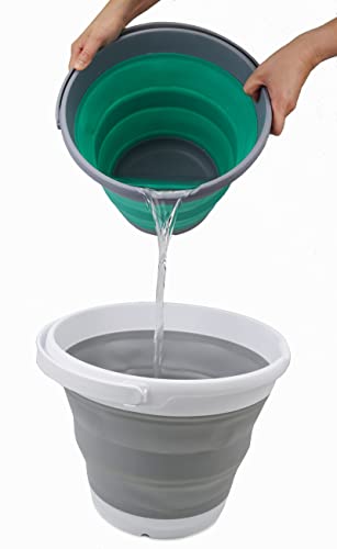 SAMMART Collapsible TPE/PP Handy Bucket/Rectangular Tub/Laundry Basket/Square Tub/Basket with Handle