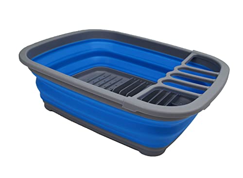 SAMMART 8L (2.11Gallons) Collapsible Dish Drainer - Foldable Drying Rack - Portable Dinnerware Organizer - Space Saving
