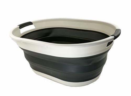 SAMMART 39L (10.3 gallons) Collapsible Plastic Laundry Basket - Foldable Washing Tub - Easy Storage & Pop Up Saving