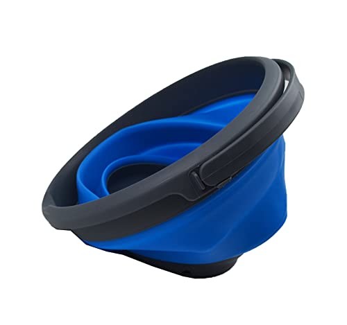 SAMMART 5.5L (1.4 Gallon) Collapsible Plastic Bucket with Lid - Foldable Round Tub with Lid - Portable Fishing Water Pail - Space Saving Outdoor Waterpot.
