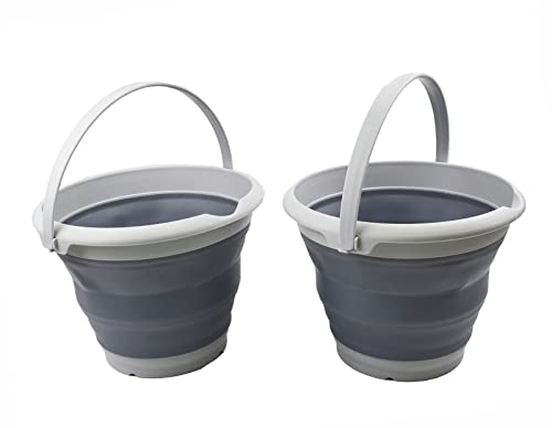 SAMMART 8.5L (2.2 Gallon) Collapsible Plastic Bucket - Foldable Round Tub - Portable Fishing Water Pail - Space Saving Outdoor Waterpot. Size 31cm Dia