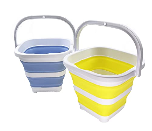 SAMMART 5L (1.3 Gallon) Collapsible Rectangular Handy Basket/Bucket