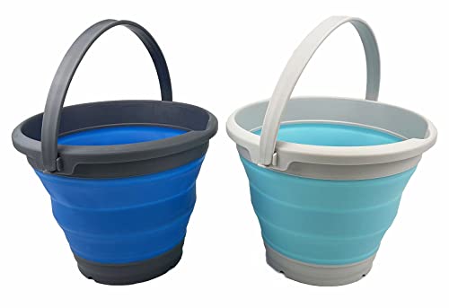 SAMMART 5.5L (1.4 Gallon) Collapsible Plastic Bucket - Foldable Round Tub - Portable Fishing Water Pail - Space Saving Outdoor Waterpot