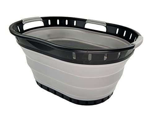SAMMART 25L (6.6 gallon) Collapsible Plastic Laundry Basket - Foldable Pop Up Storage Container/Organizer - Space Saving Hamper/Basket