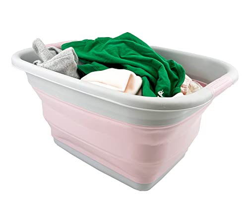 SAMMART 25L (6.6 Gallon) Collapsible Laundry Basket/Tub - Foldable Storage Container/Organizer - Portable Washing Bin - Space Saving Hamper, Water Capacity: 19L (5 Gallon)