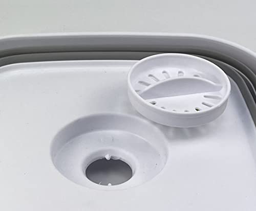 SAMMART 10L (2.64 Gallon) Collapsible Dishpan with Draining Plug - Foldable Washing Basin - Portable Dish Washing Tub - Space Saving Kitchen Storage Tray