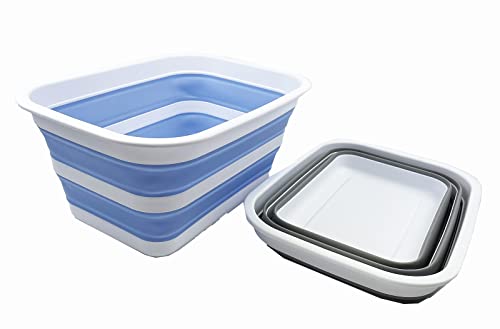 SAMMART 12L (3.17Gallon) Collapsible Tub - Portable Outdoor Picnic Tray - Portable Washing Basin - Space Saving Plastic Washtub