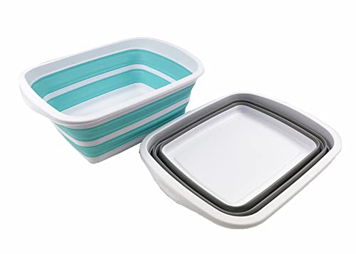 New SAMMART 10L (2.6 Gallon) Collapsible Tub-Foldable Dish Tub-Portable Washing Basin-Space Saving Plastic Washtub