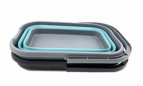 SAMMART 12L (3.1 Gallon) Collapsible Rectangular Handy Basket/Bucket/Multiuse Foldable Water Pail for Camping, Fishing