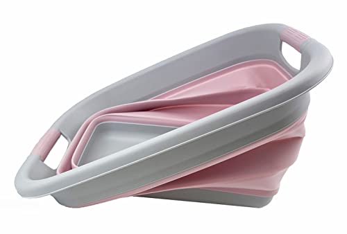 SAMMART 25L (6.6 Gallon) Collapsible Laundry Basket/Tub - Foldable Storage Container/Organizer - Portable Washing Bin - Space Saving Hamper, Water Capacity: 19L (5 Gallon)