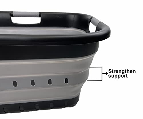SAMMART 41L (10.8 Gallon) Collapsible Plastic Laundry Basket - Foldable Pop Up Storage Container/Organizer - Portable Washing Tub - Space Saving Hamper/Basket