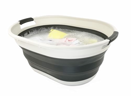 SAMMART 39L (10.3 gallons) Collapsible Plastic Laundry Basket - Foldable Washing Tub - Easy Storage & Pop Up Saving