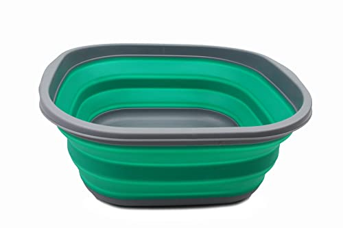 SAMMART 10L (2.6 Gallons) Collapsible Tub - Foldable Dish Tub - Portable Washing Basin - Space Saving Plastic Washtub