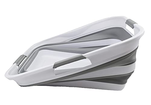 SAMMART 42L (11 gallon) Collapsible Plastic Laundry Basket - Foldable Pop Up Storage Container/Organizer - Portable Washing Tub - Space Saving Hamper/Basket