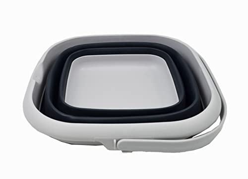 SAMMART 8.5L (2.2 Gallon) Collapsible Square Handy Bucket/Foldable SquareWater Pail/Portable Tub with Handle. Size 31x31cm