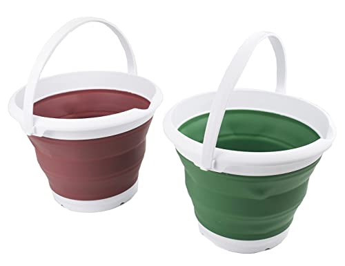 SAMMART 8.5L (2.2 Gallon) Collapsible Plastic Bucket - Foldable Round Tub - Portable Fishing Water Pail - Space Saving Outdoor Camping Waterpot. Size 31cm Dia