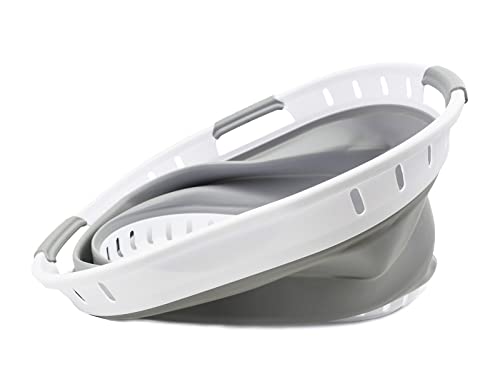 SAMMART 25L (6.6 gallon) Collapsible Plastic Laundry Basket - Foldable Pop Up Storage Container/Organizer - Space Saving Hamper/Basket